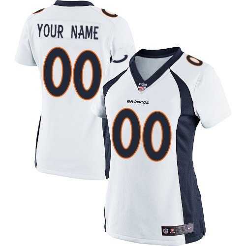 Women Nike Denver Broncos Customized White Team Color Stitched NFL Game Jersey,We sell and wholesale Women Nike Denver Broncos Customized White Team Color Stitched NFL Game Jersey on line form chian!